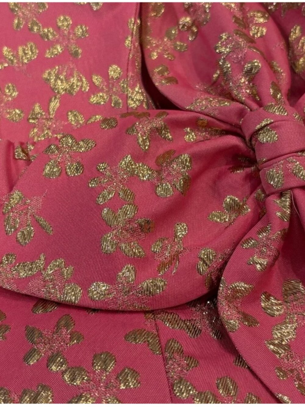 TAZIE DRESS, ROUSSEAU PINK DITSY DAISY METALLIC BROCADE size 0 NWT - Picture 3 of 5
